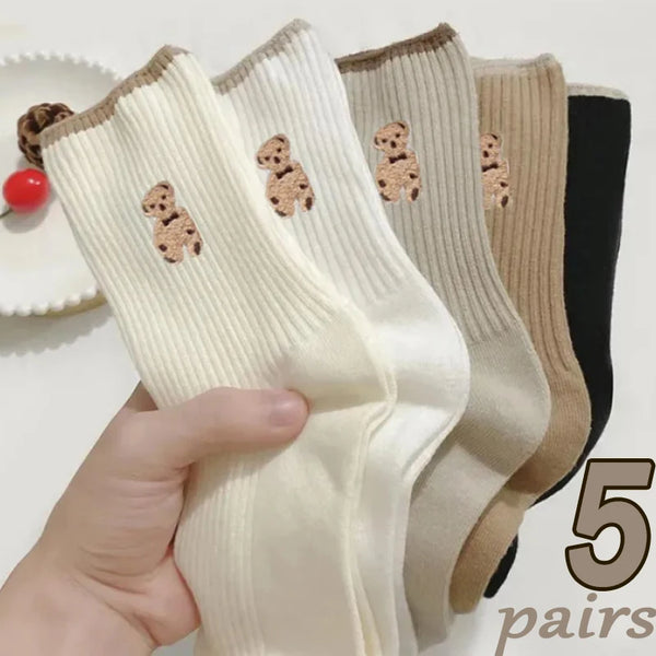 Cozy Bear Print Socks